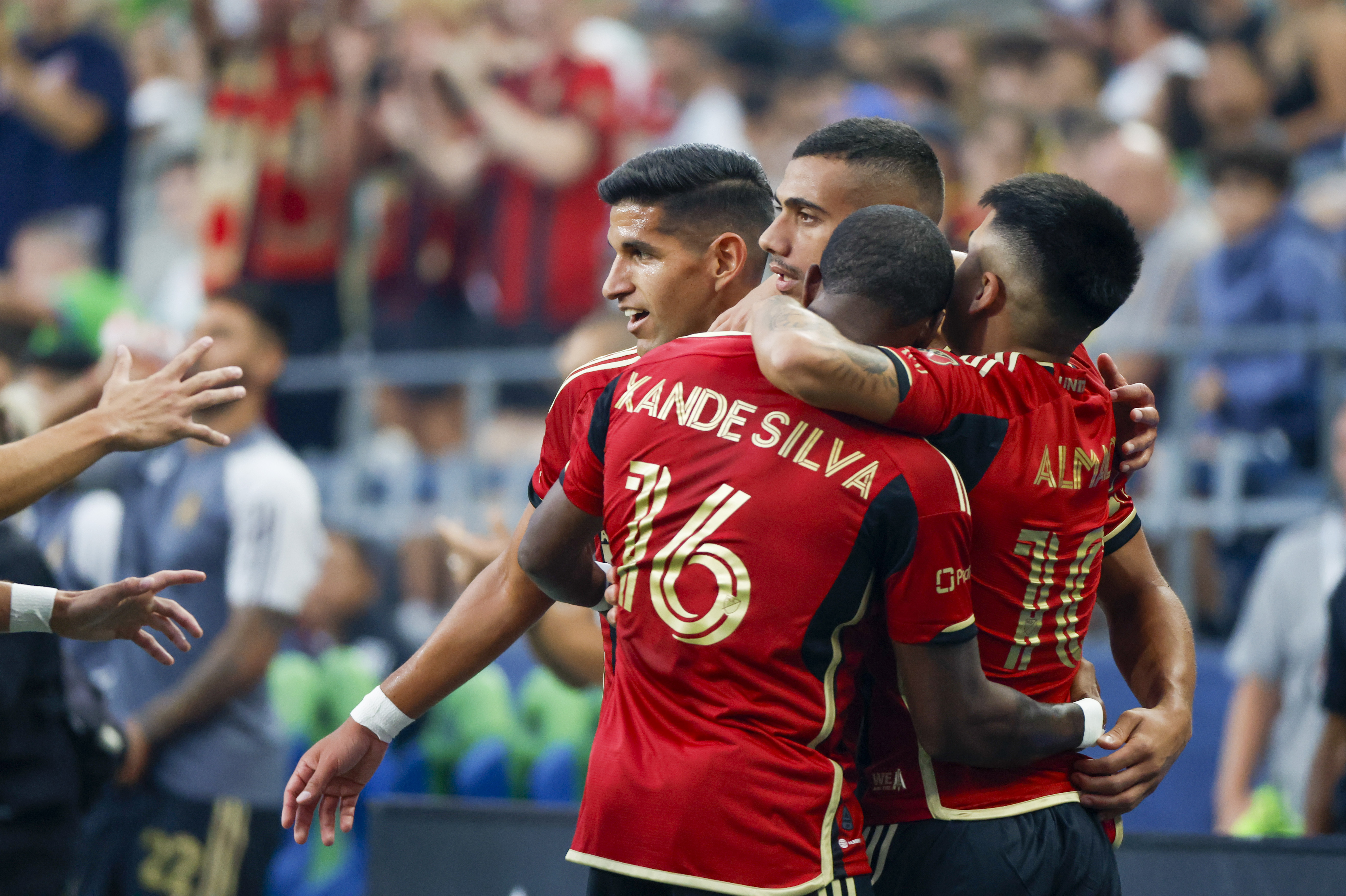 Atlanta United at Seattle Sounders goal celebration