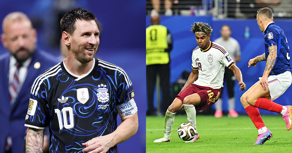 Lionel Messi and Lamine Yamal