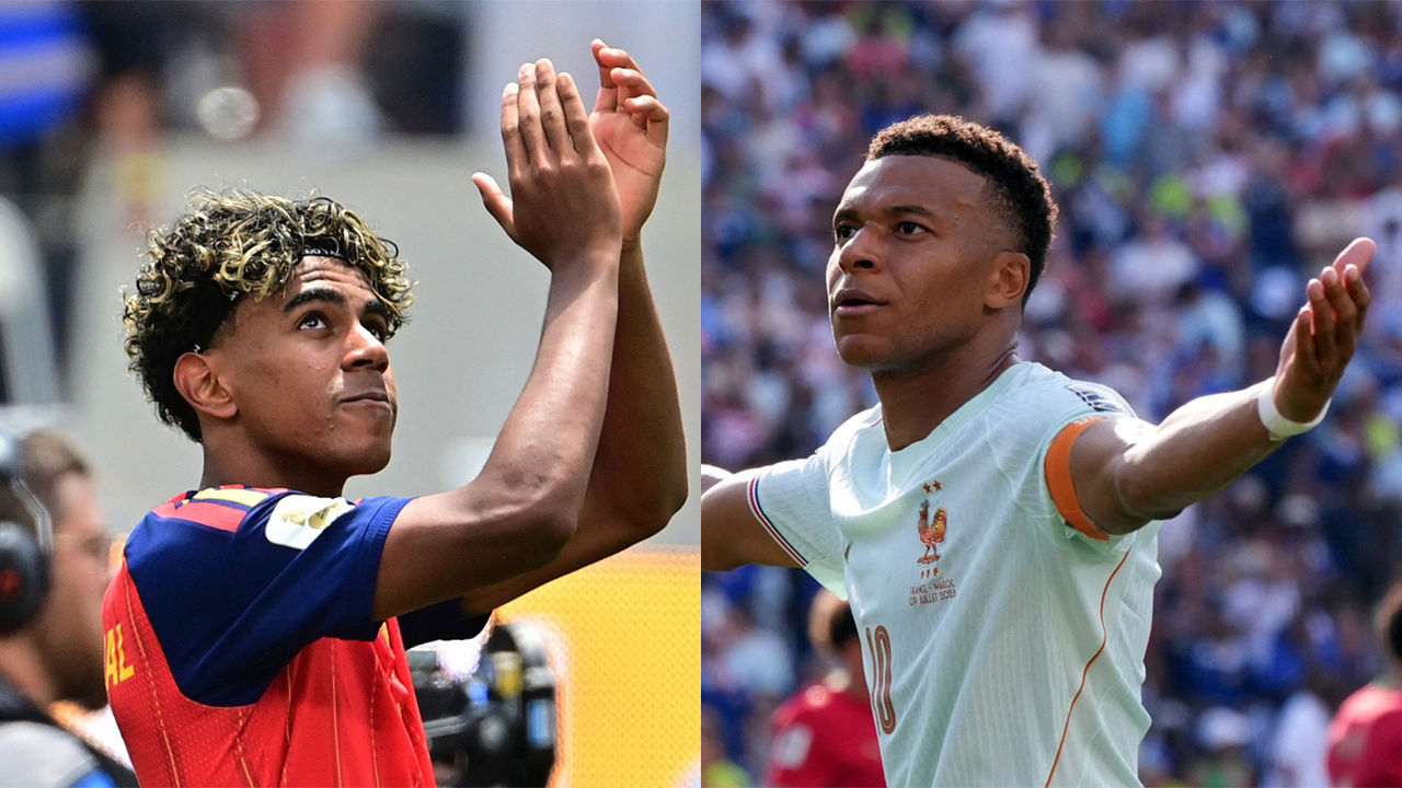 Lamine Yamal and Kylian Mbappé
